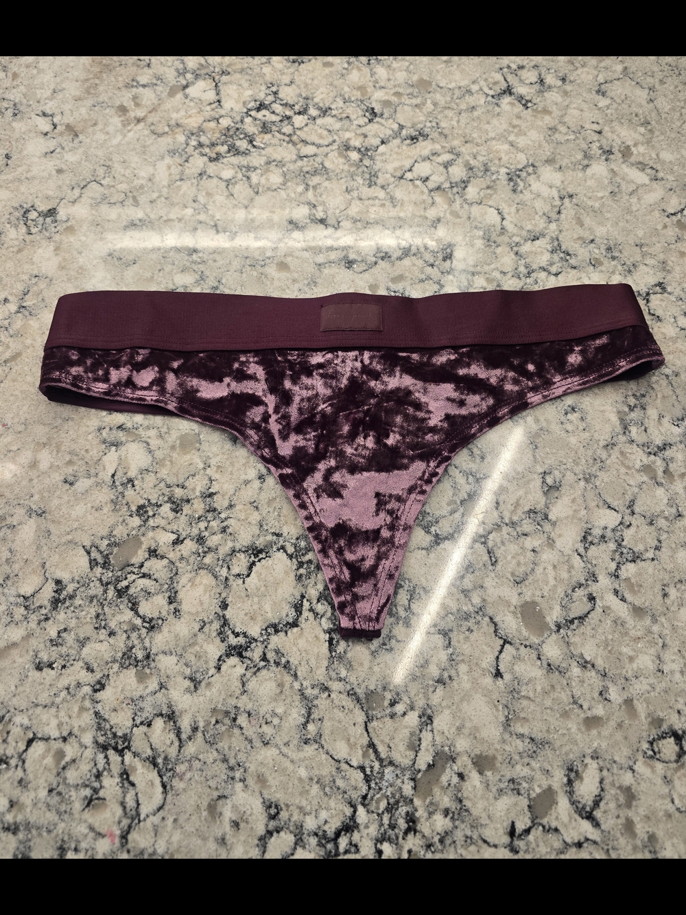 PINK Victoria's Secret Velvet Thong in Plum